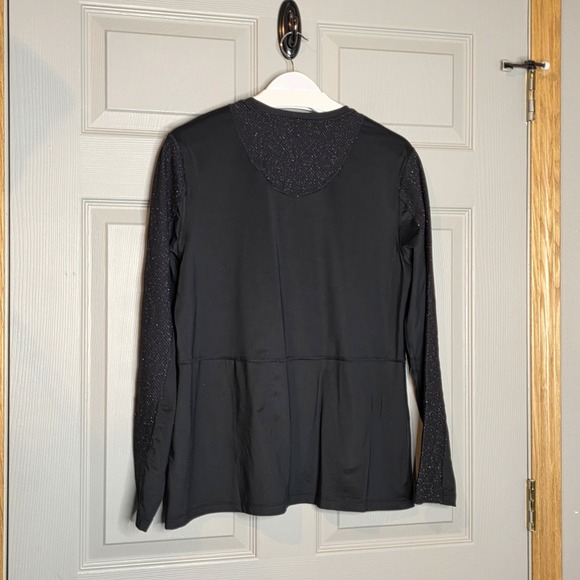 Nike Pro Women Warm Long Sleeve Top SZ XL Black Base Layer Running Semi Fitted - Picture 5 of 8